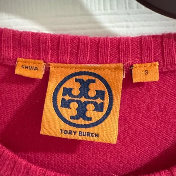 Tory Burch Vibrant Pink Crew Neck Sweater size Small - Picture 3 of 7